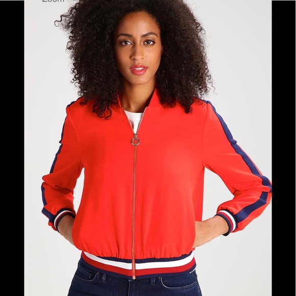 tommy hilfiger red bomber jacket womens